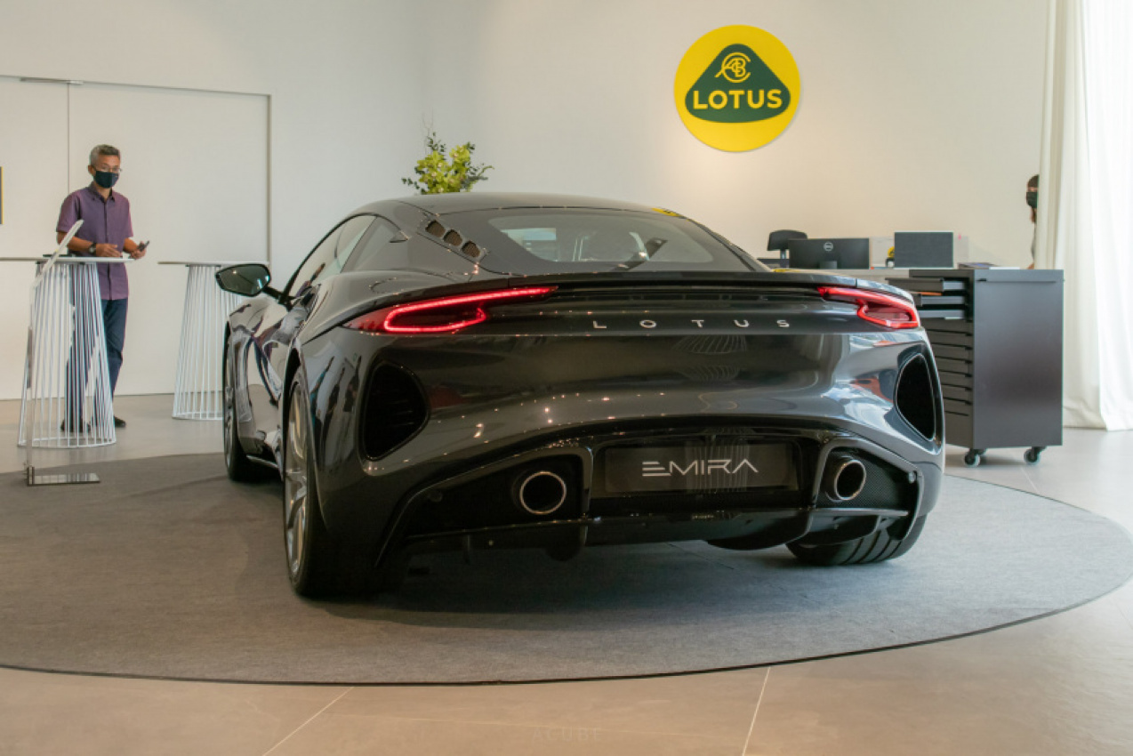 autos, cars, lotus, android, android, lotus singapore previews all-new emira 3.5 v6 first edition; deliveries to start q3 2022
