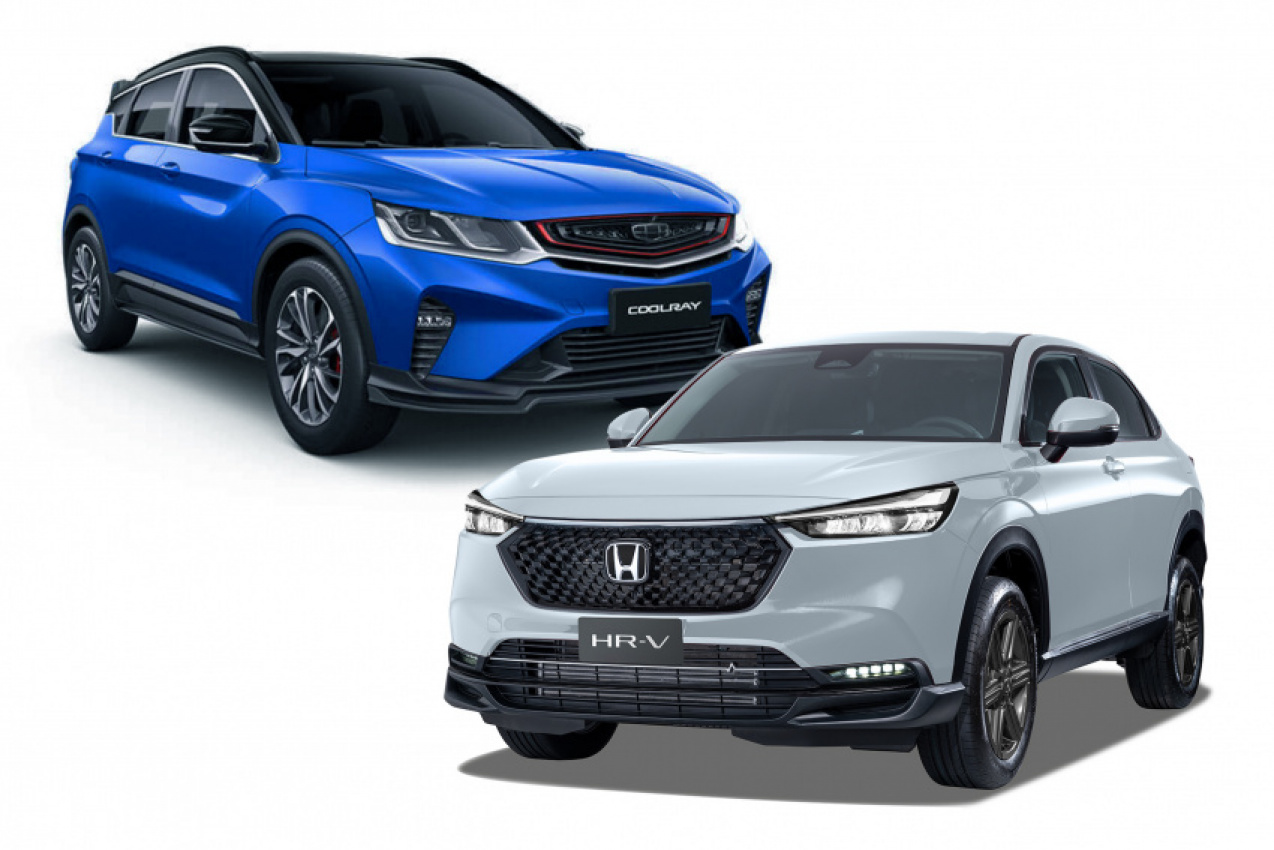 autos, cars, feature stories, features, geely, honda, android, g-power, geely coolray, geely coolray sport, honda hr – v, vtec turbo, android, spec check: geely coolray 1.5t vs honda hr-v 1.5 vtec turbo