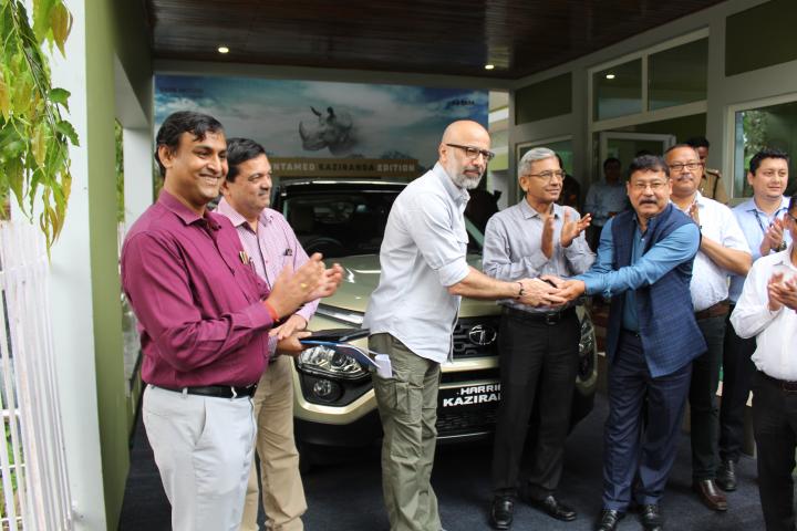 autos, cars, indian, kaziranga edition, other, tata, tata harrier, tata harrier kaziranga handed over to national park