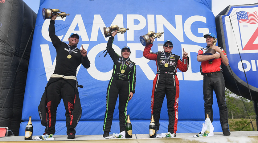 all drag racing, autos, cars, enders, b. force, hagan and johnson win in houston