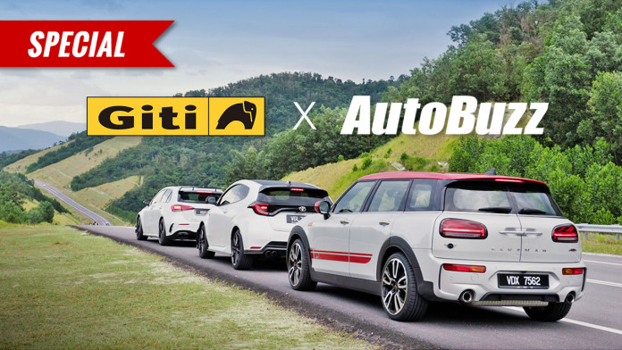 autobuzz.tv, autos, cars, mg, video: road trip in the gr yaris, jcw clubman & amg a45s, with gitisport s2 tyres!