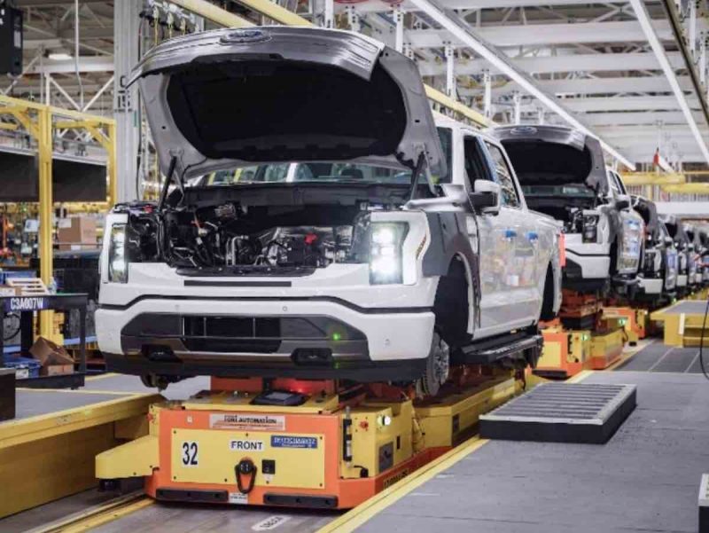 autos, cars, ev news, ford, “model t moment:” ford starts production of f-150 electric pick-up