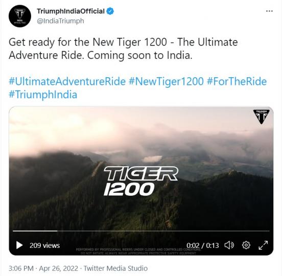 autos, cars, triumph, 2-wheels, indian, launches & updates, tiger 1200, triumph india, triumph tiger, 2022 triumph tiger 1200 teased ahead of launch