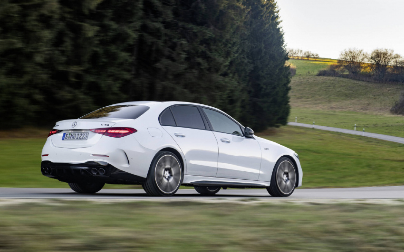 autos, cars, mercedes-benz, mg, mercedes, four-cylinder 2023 mercedes-amg c 43 pushed to 402 horsepower