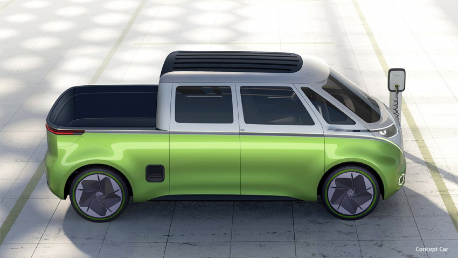autos, cars, news, space, spacex, tesla, volkswagen, volkswagen teases cool id.buzz pickup truck early concept