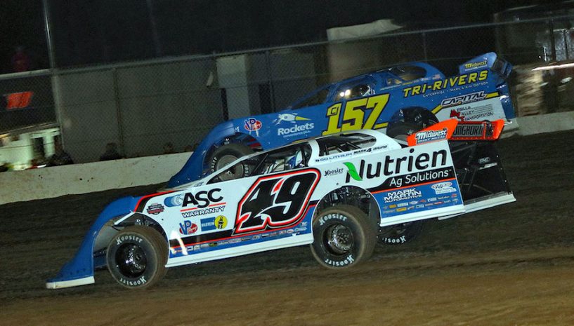 all dirt late models, autos, cars, davenport drives away at brownstown