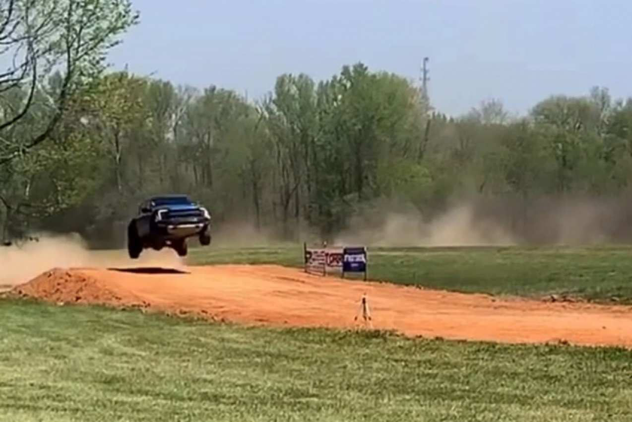 autos, cars, ford, watch: ford raptor driver fractures spine on 50-foot jump