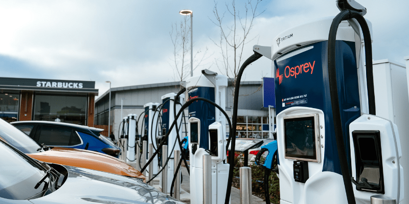 autos, cars, electric vehicle, energy & infrastructure, charging networks, osprey, pkm150, tritium, osprey to expand uk network with dc chargers from tritium