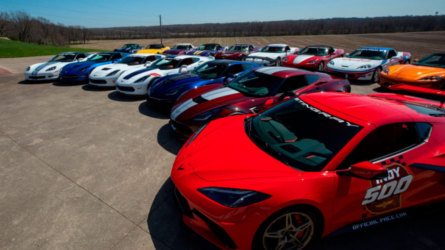 autos, cars, chevrolet, collection of 18 indy 500 chevrolet corvette pace cars for sale
