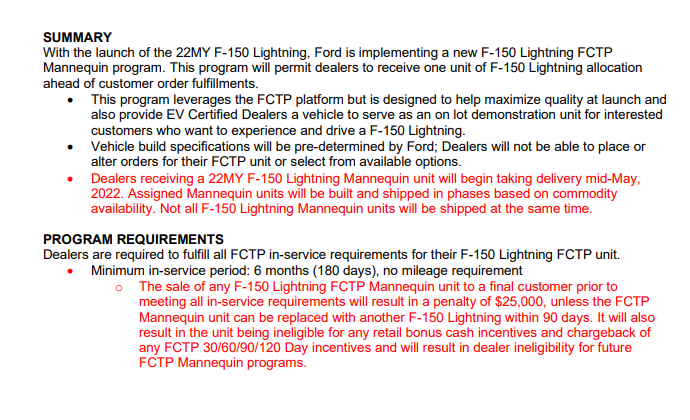 autos, cars, ford, news, space, spacex, tesla, vnex, ford warns dealers of $25k fine if f-150 lightning demo units are sold early