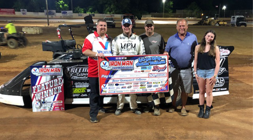all dirt late models, autos, cars, freeman races to first-career valvoline iron-man win