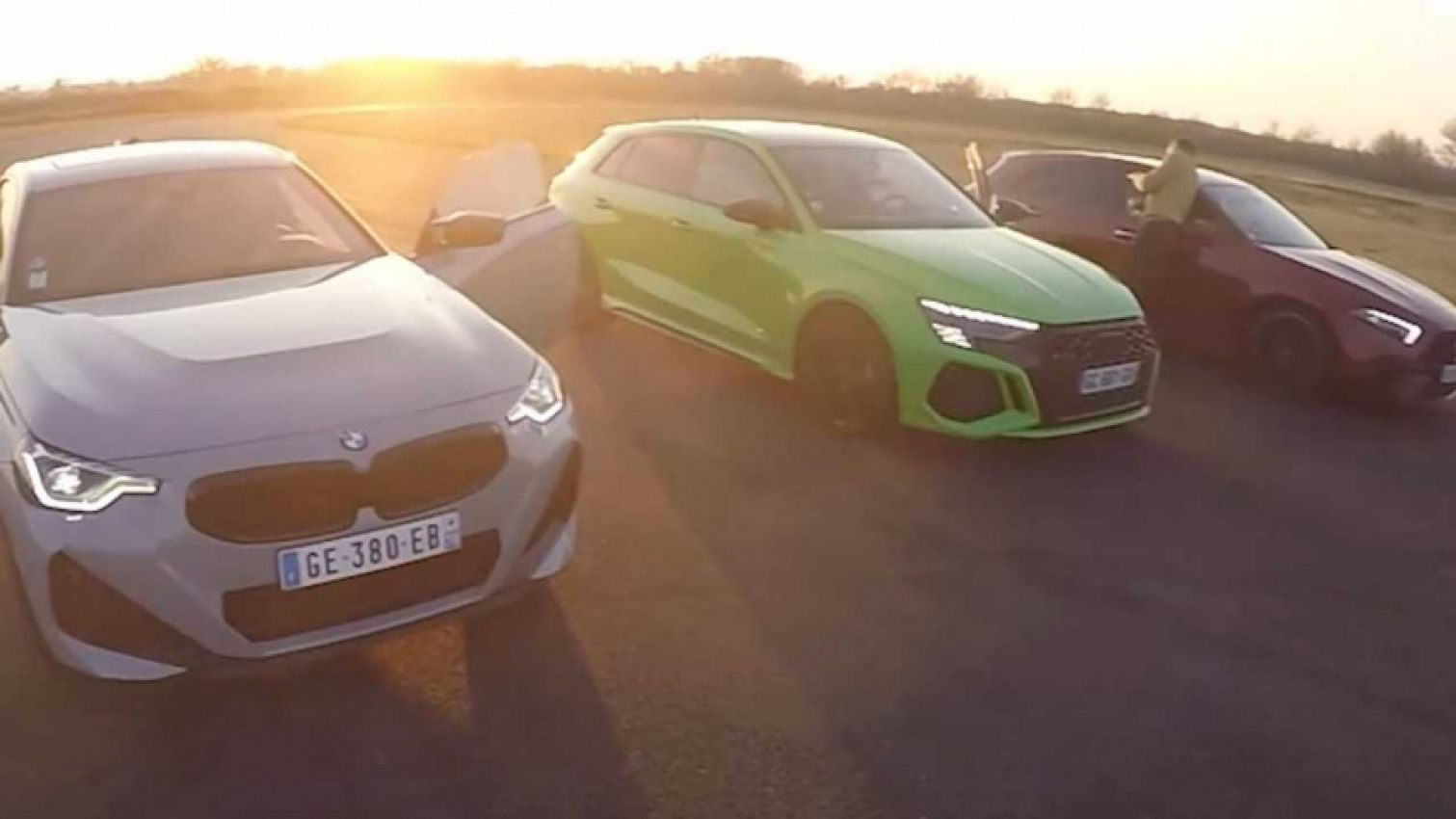 audi, autos, bmw, cars, mg, bmw m2, vnex, bmw m240i faces audi rs3 and amg a45 s in another drag race