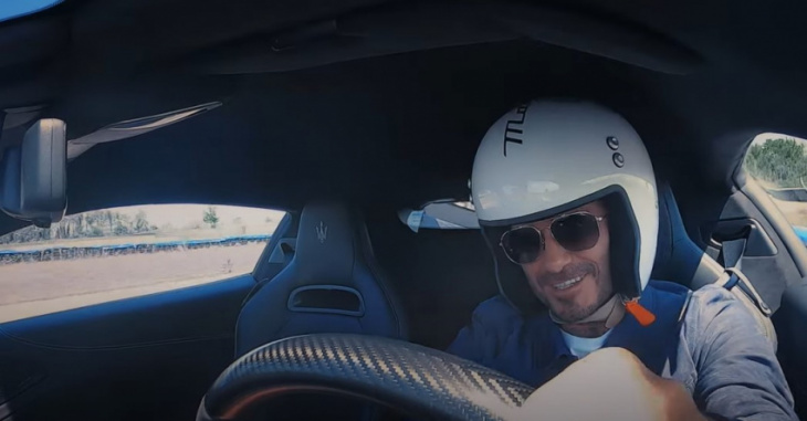 david beckham tries out maserati mc20 for the first time, customizes his own