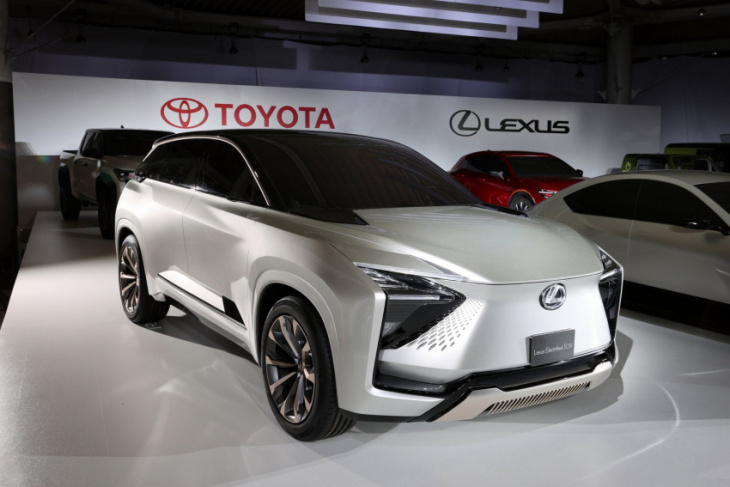 lexus reveals new rz all-electric suv alongside a larger electric suv concept