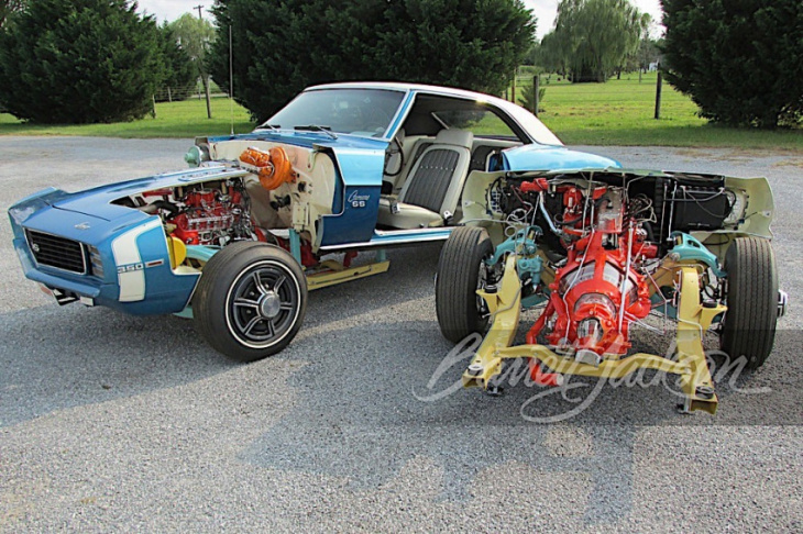 cutaway 1969 chevrolet camaro is the double header car born to star at auto shows