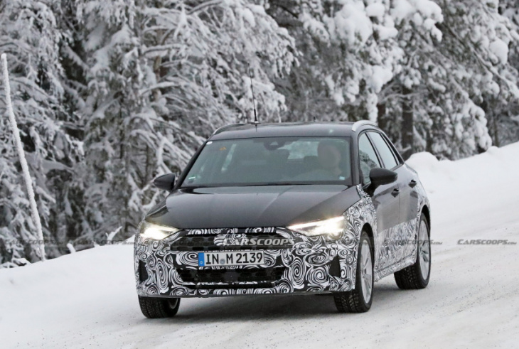 audi a3 allroad spotted testing in appropriately snowy conditions