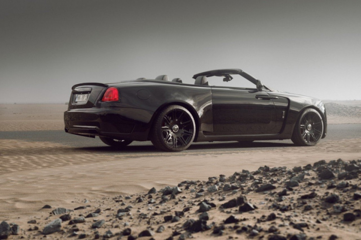 tuned rolls-royce dawn black badge has shapes some women would kill for