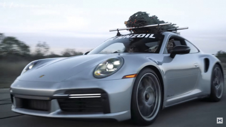 750-hp porsche 911 turbo s becomes 2021's fastest christmas tree delivery car