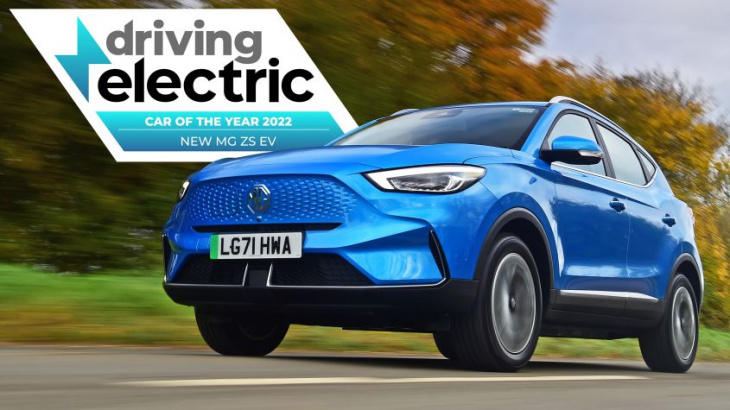new mg zs ev crowned 2022 drivingelectric car of the year
