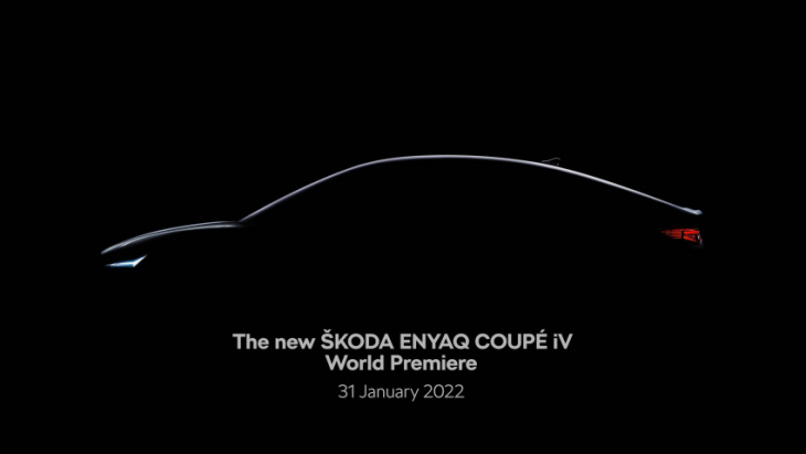 2022 skoda enyaq coupe iv coming next month with audi q4 e-tron underpinnings