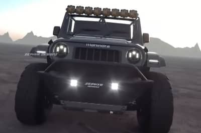 a lifted mahindra thar render that looks apocalypse ready