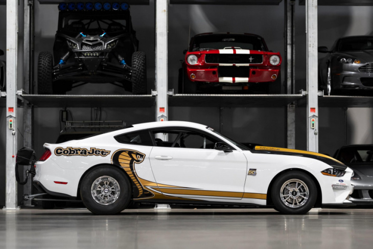 this ford mustang cobra jet 50th anniversary drag racer means business