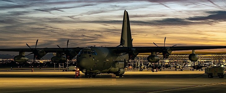 massive hc-130j combat king sitting on the flight line looks straight out of a video game