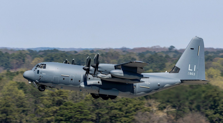 massive hc-130j combat king sitting on the flight line looks straight out of a video game