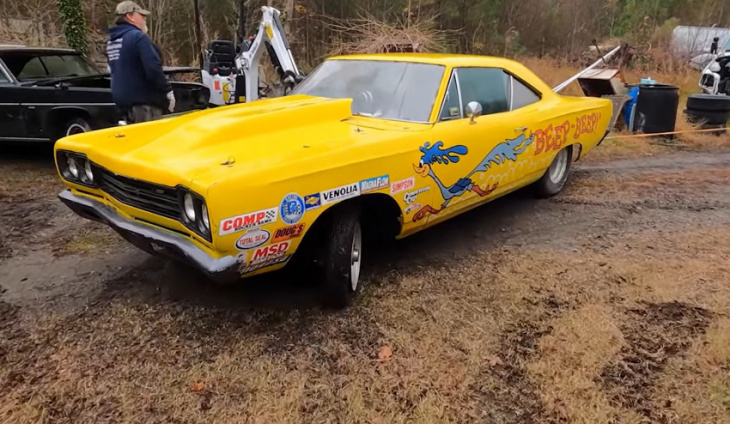 ed miller's old speed shop is mopar heaven, packed with hemi cars and engines