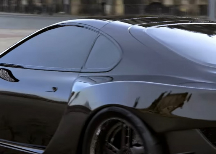 feral a80 toyota supra widebody restomod has cgi lambo flares and covered wheels