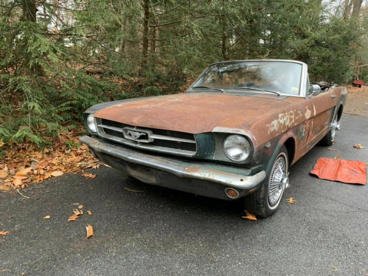 1965 ford mustang off the road for 43 years hopes you'll have a look under the hood