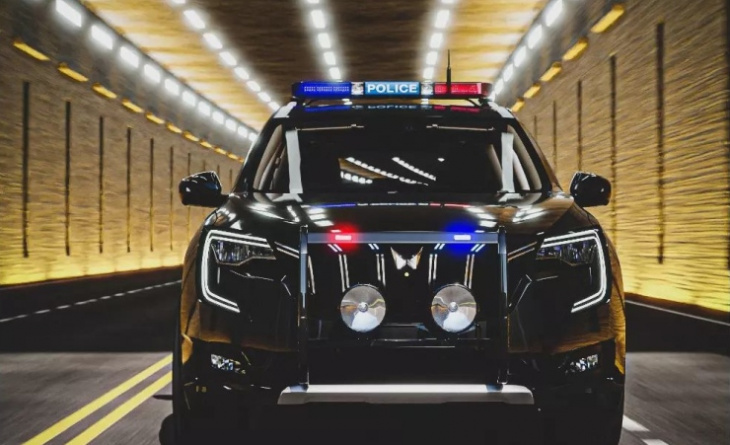 mahindra xuv700: what it'll look like as a police car