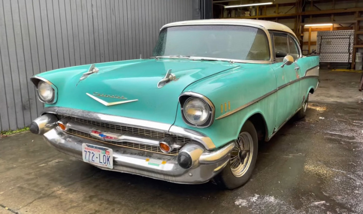 barn-kept 1957 chevrolet bel air is a hot rod in disguise, has mysterious gearbox