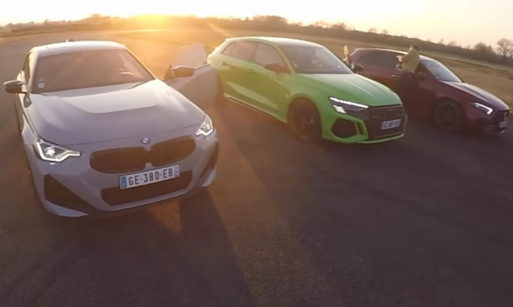 watch: all german assault in rs3, a 45 s and m240i drag race
