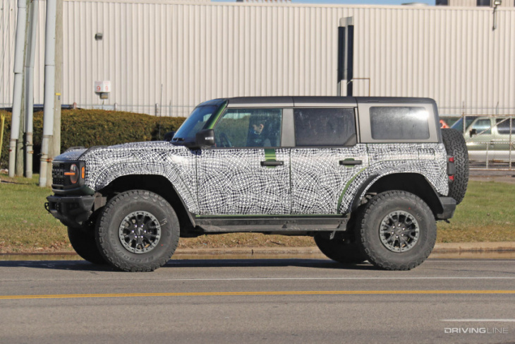 spy photos: 2023 ford bronco raptor spotted nearly naked