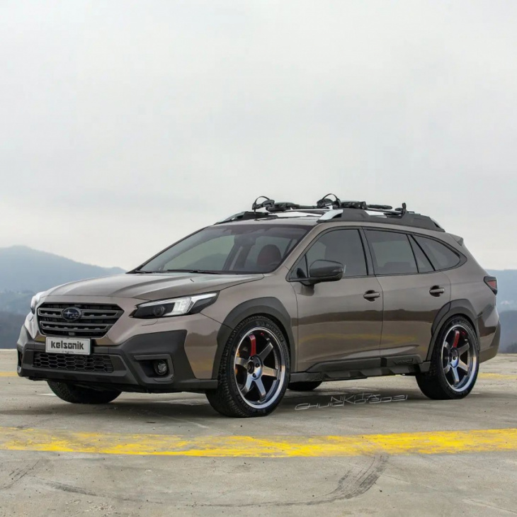 subaru outback gets counterintuitively lower, looks rad with cgi chrome delete