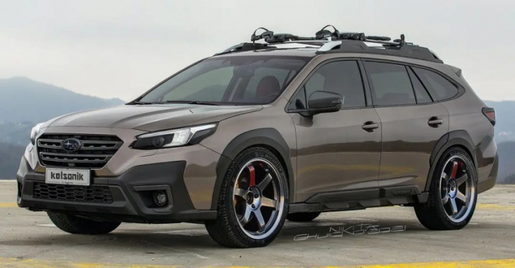 subaru outback gets counterintuitively lower, looks rad with cgi chrome delete