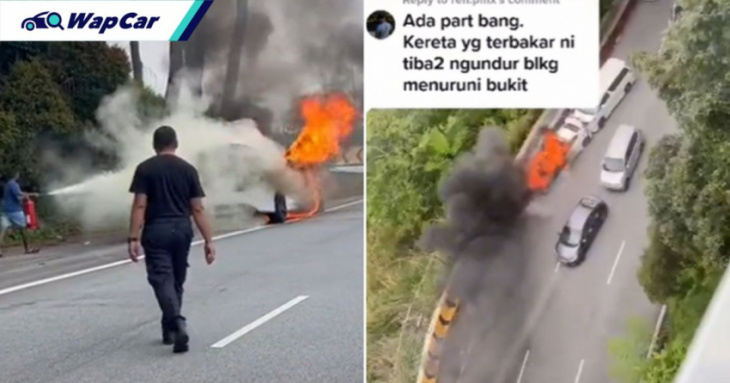 video: hyundai elantra caught on fire, mysteriously starts rolling backwards!