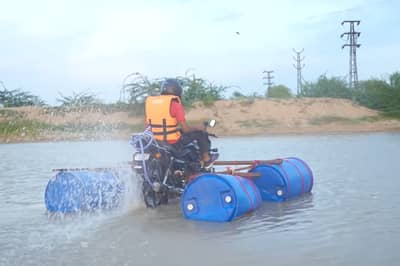 this bike rides on water and sums up desi jugaad rather well