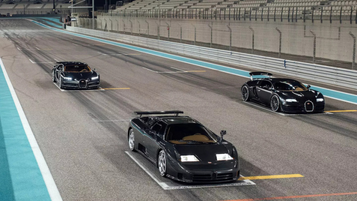 bugatti shows off all three models in dubai