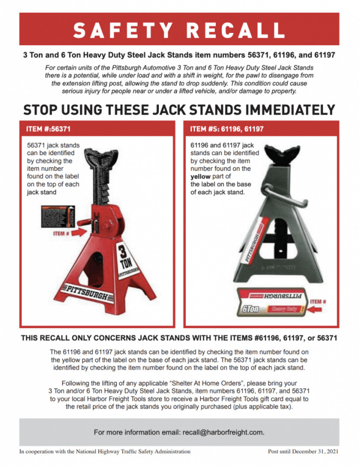 recall: 1,478,000 harbor freight jack stands could be deadly