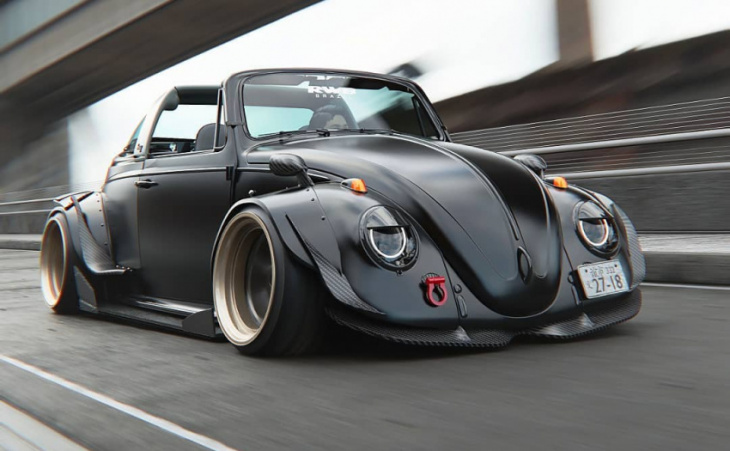 ultra-widebody rwb volkswagen beetle “targa” is a menacingly enticing dream