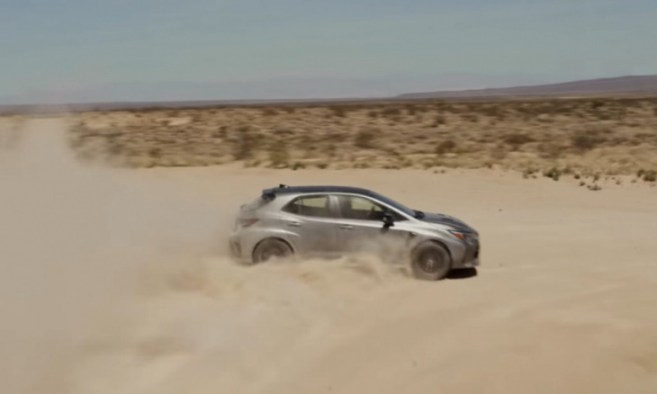 watch: toyota gr corolla kicks up dirt going sideways with pro drifter