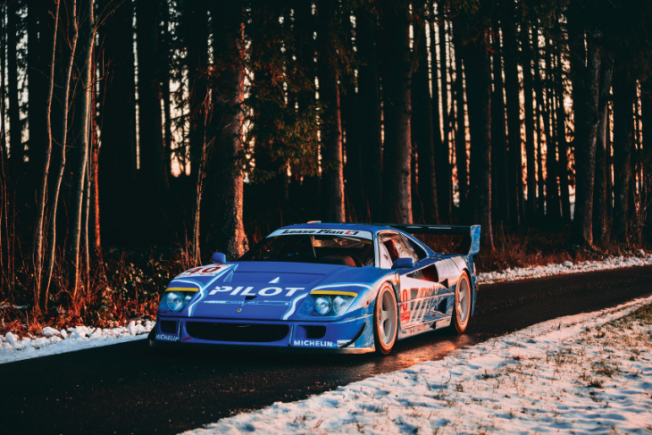 this blue ferrari f40 lm is up for auction next month