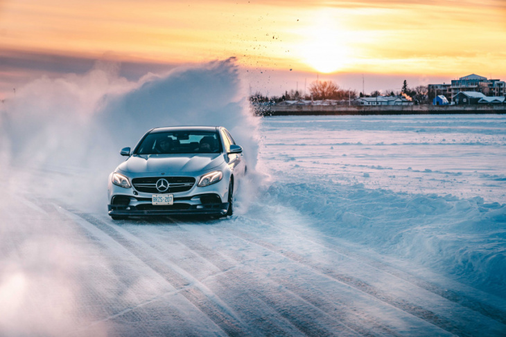 how to, learning how to drift like a pro on amg’s frozen racetrack