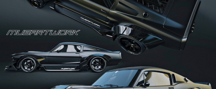 widebody '67 ford mustang flaunts “subtle aggression” when satin and glossy black