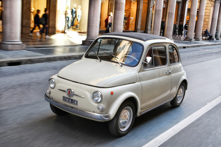fiat 500 on display at museum of modern art