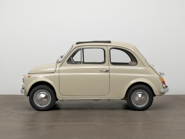 fiat 500 on display at museum of modern art