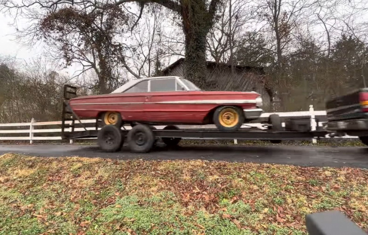 abandoned 1964 ford galaxie 500 becomes nascar tribute car, sounds mean