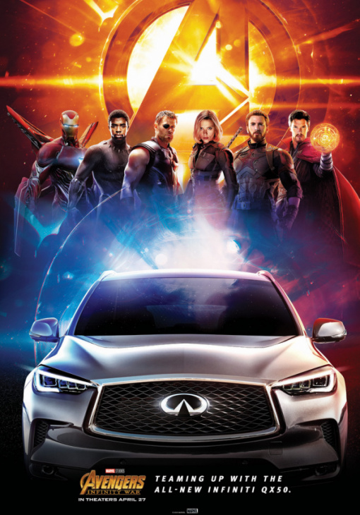 marvel partners with infiniti on new movie